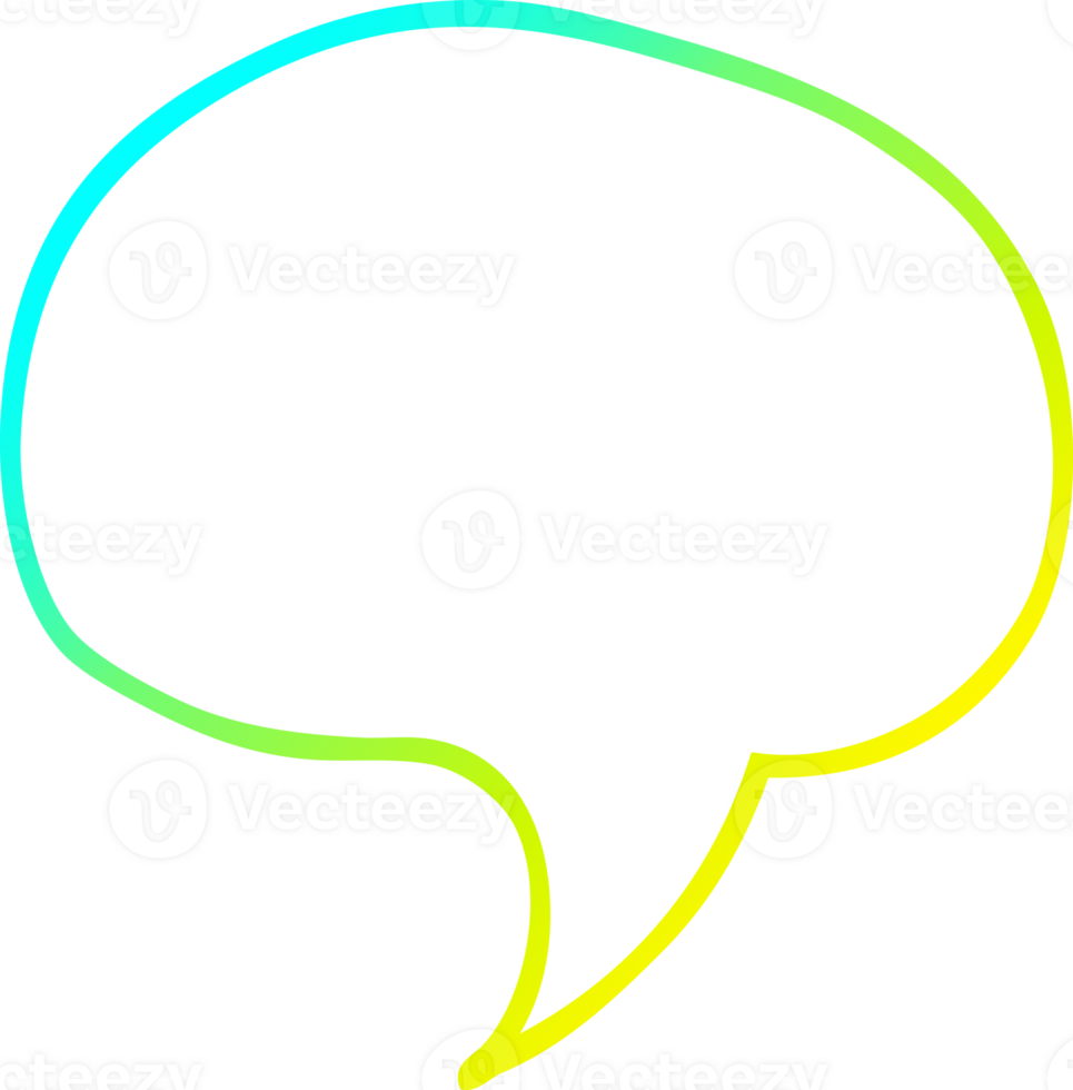cold gradient line drawing cartoon speech bubble png