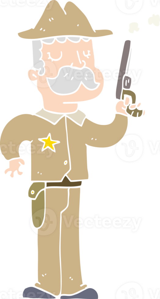 flat color style cartoon sheriff png