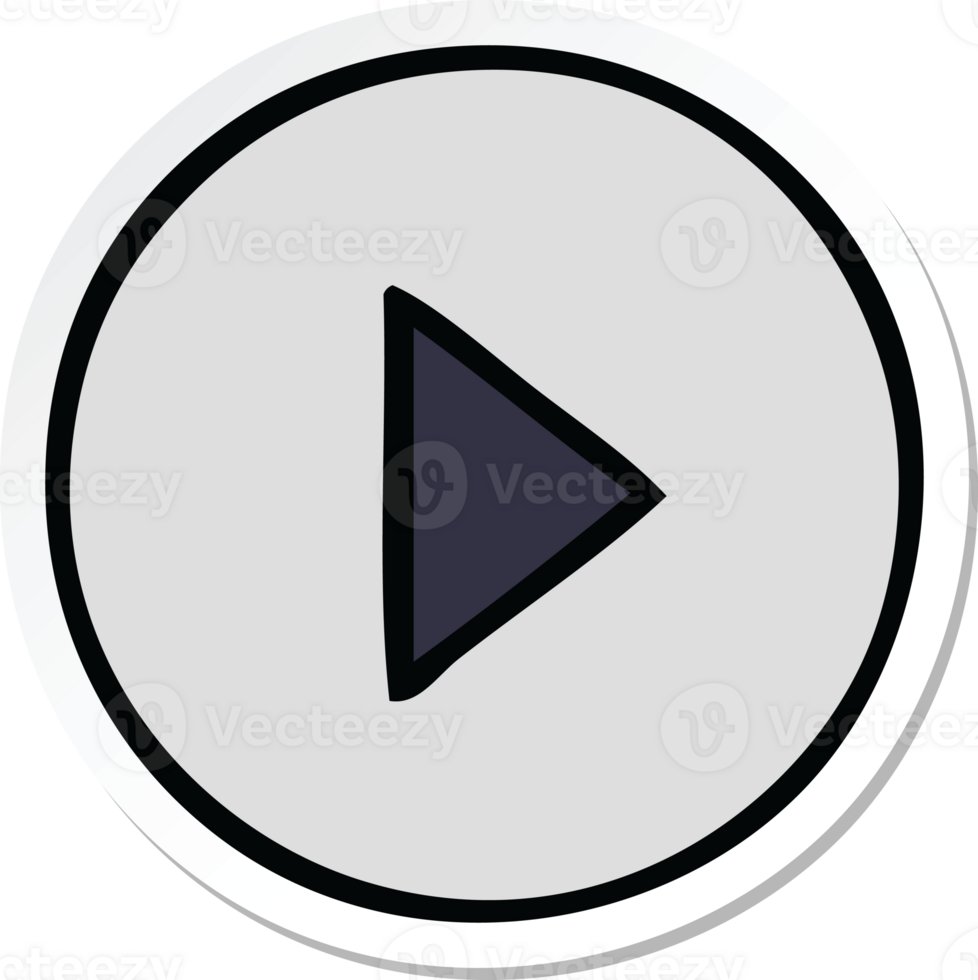 sticker of a cute cartoon play button png