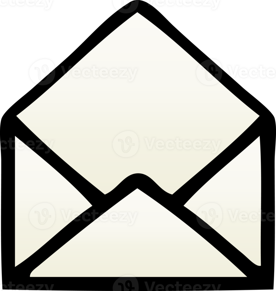 gradient shaded cartoon paper envelope png