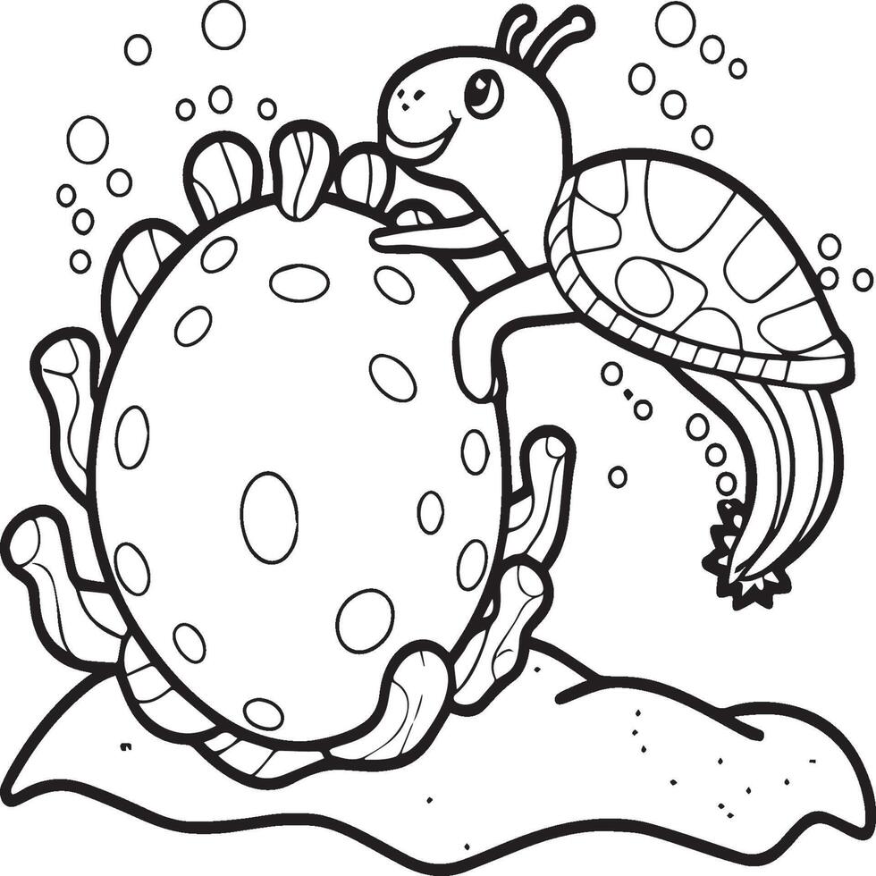 Ocean animals coloring pages. Sea life coloring pages. Ocean animal outline images. Ocean animals vector outline coloring pages