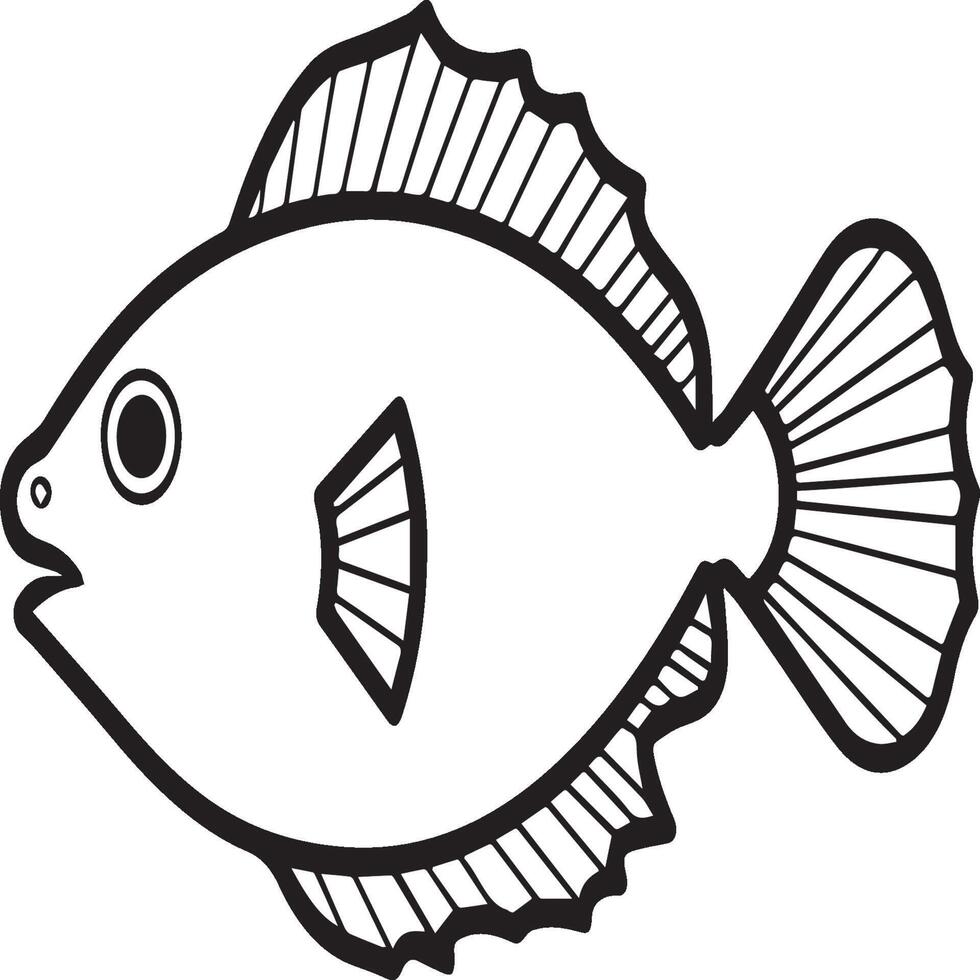 Fish coloring pages for coloring book. Fish outline pages. Fish outline vector