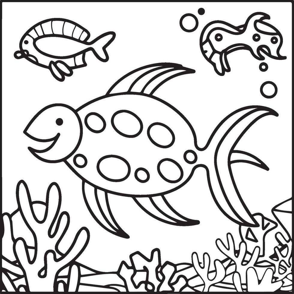 Oceano animales colorante paginas mar vida colorante paginas Oceano animal contorno imágenes Oceano animales vector contorno colorante paginas