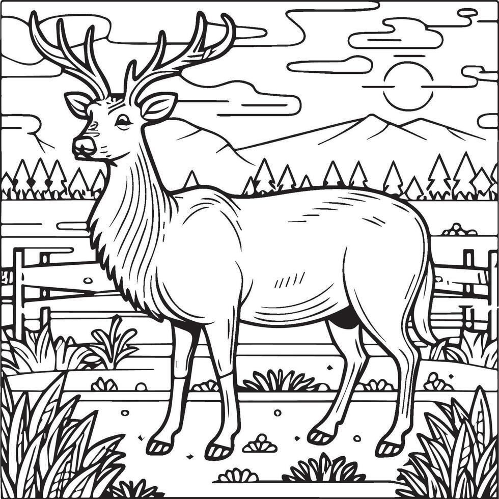 Domestic animals coloring pages. Animal coloring pages for coloring book. Animal outline images. Animal coloring pages vector