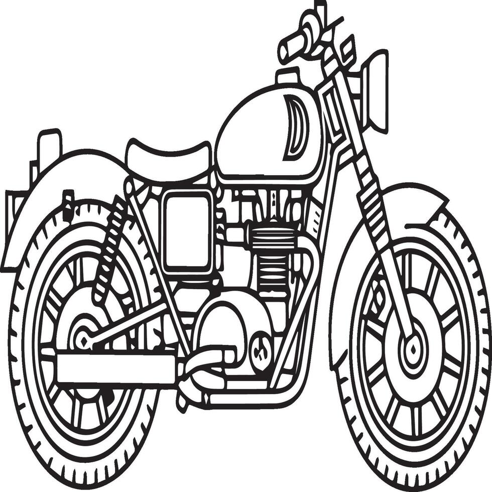 Motorcycle coloring pages. Motorcycle outline vector