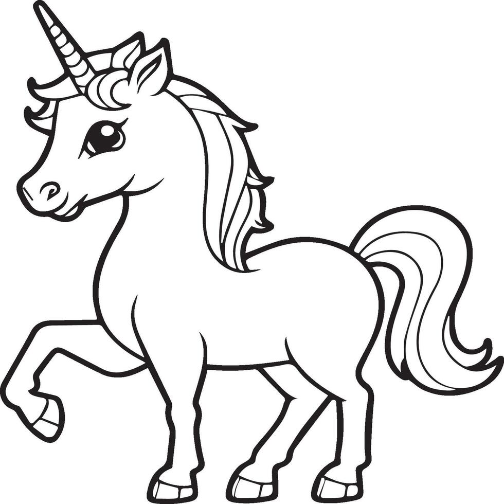 unicornio colorante paginas unicornio contorno vector imágenes linda diseño unicornio contorno vector