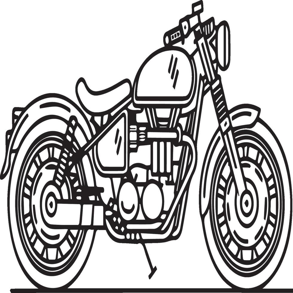 Motorcycle coloring pages. Motorcycle outline vector