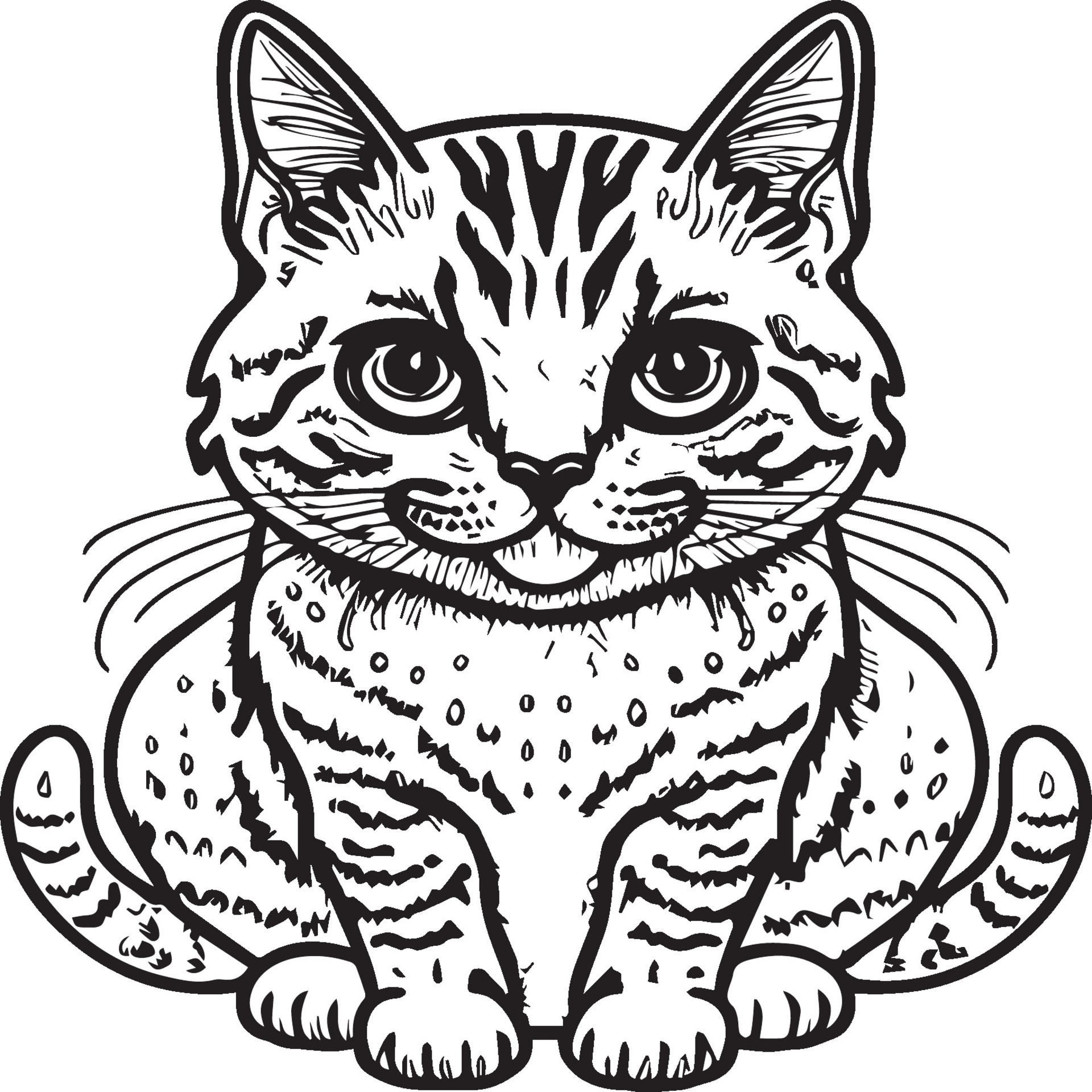 Cats coloring page Cat outline vector images Cute design cat outline