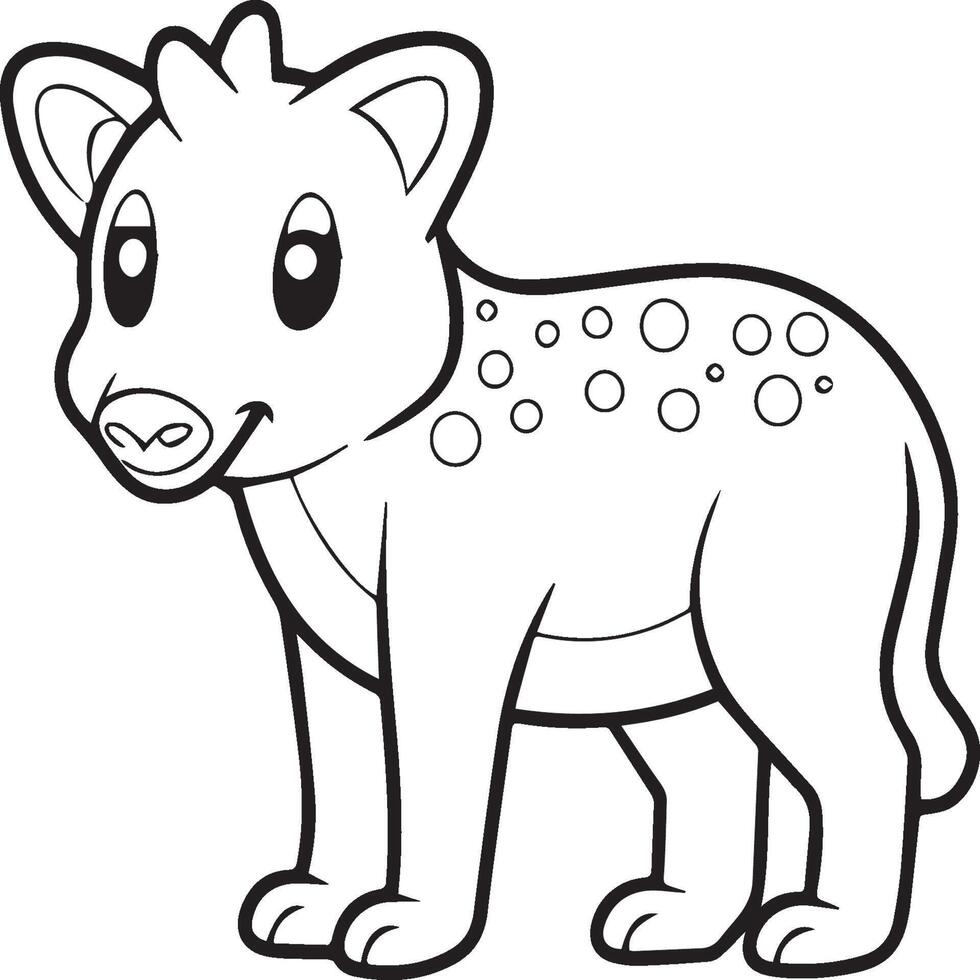 Baby animal coloring pages. Animal outline  vector  images. Cute design animal outline vector