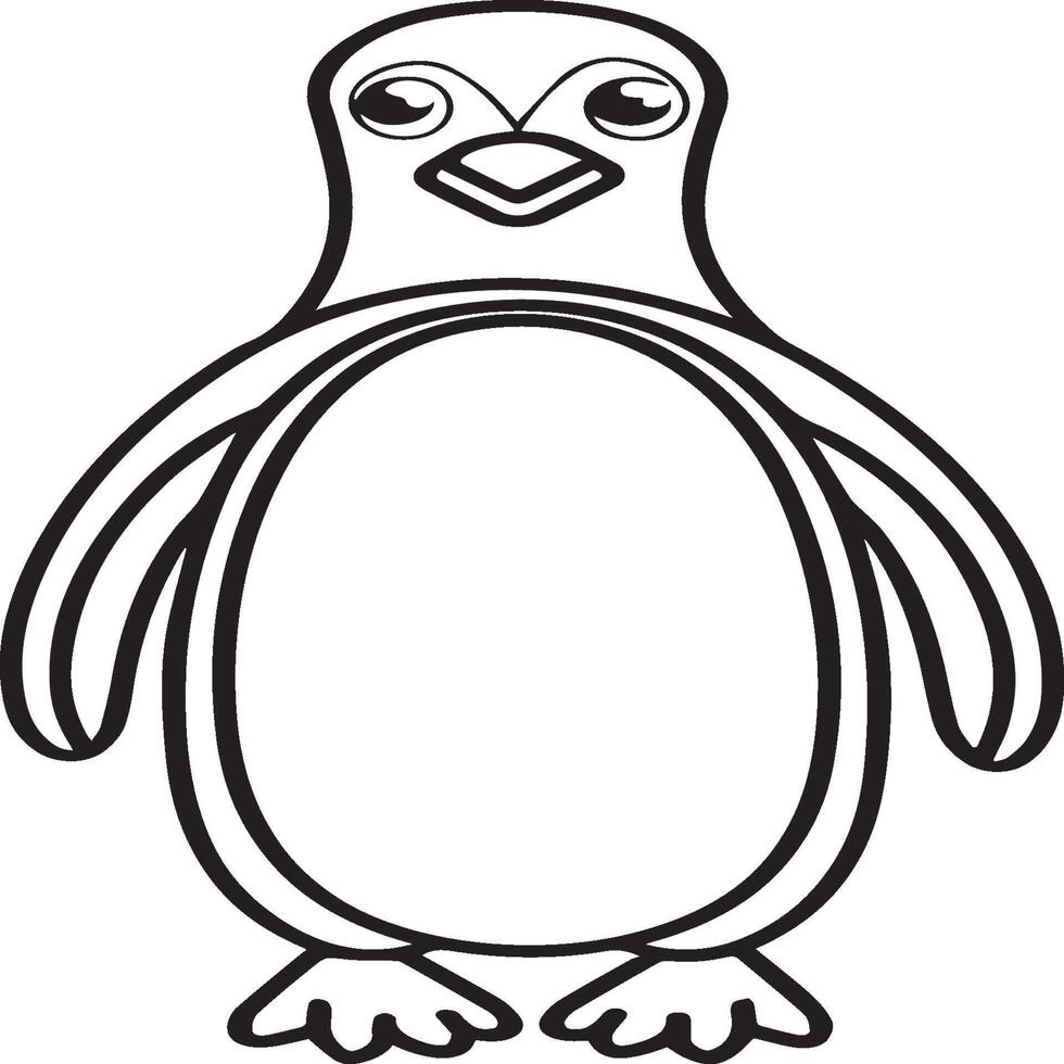 Penguins coloring pages. Penguins outline vector