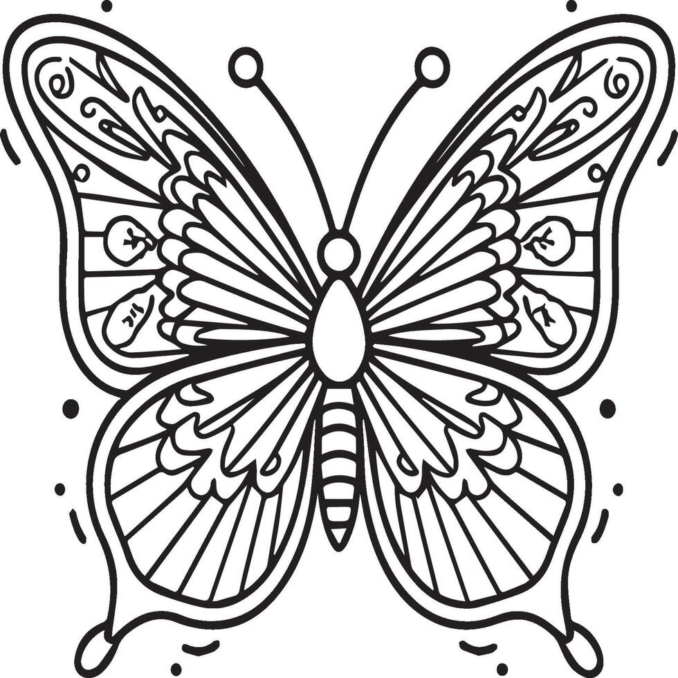 mariposas colorante página. mariposas contorno vector imagen. linda diseño mariposa contorno vector