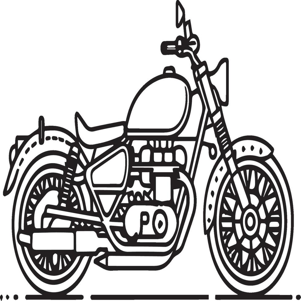 Motorcycle coloring pages. Motorcycle outline vector