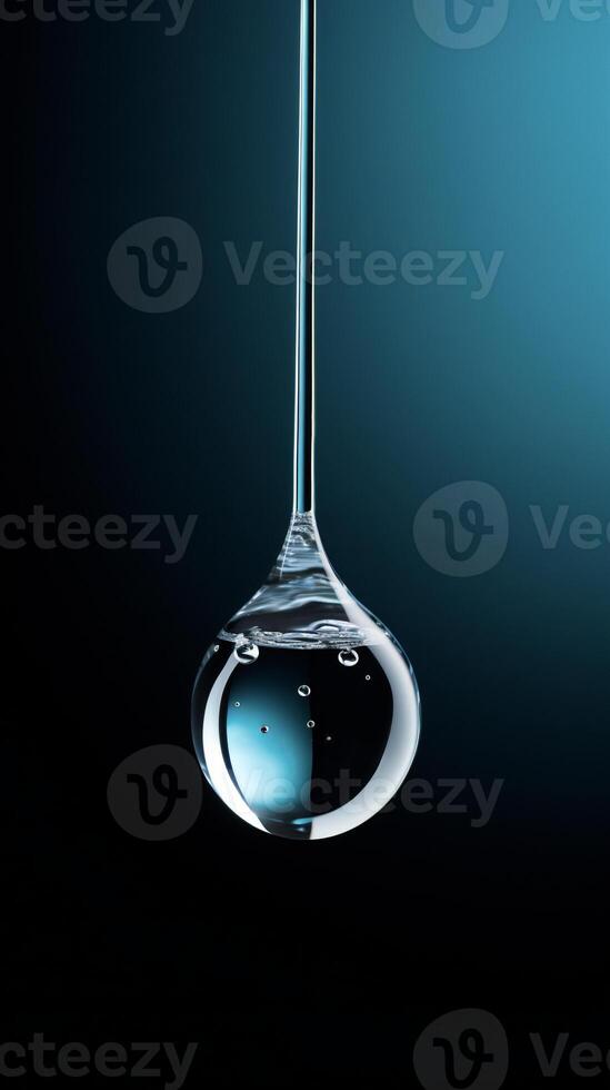 AI generated a drop of water hanging from a wire photo