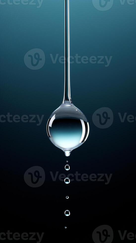 AI generated a drop of water hanging from a wire photo