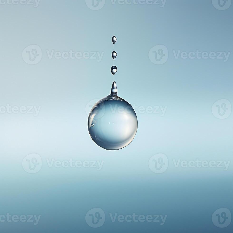 AI generated a drop of water hanging from a wire photo