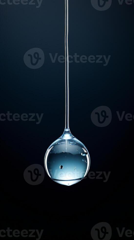 AI generated a drop of water hanging from a wire photo