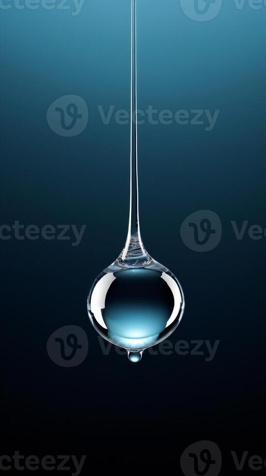 AI generated a drop of water hanging from a wire photo