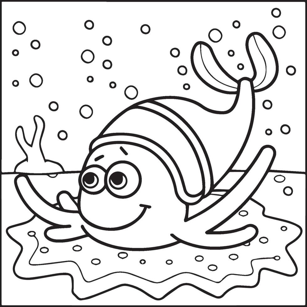 Ocean animals coloring pages. Sea life coloring pages. Ocean animal outline images. Ocean animals vector outline coloring pages