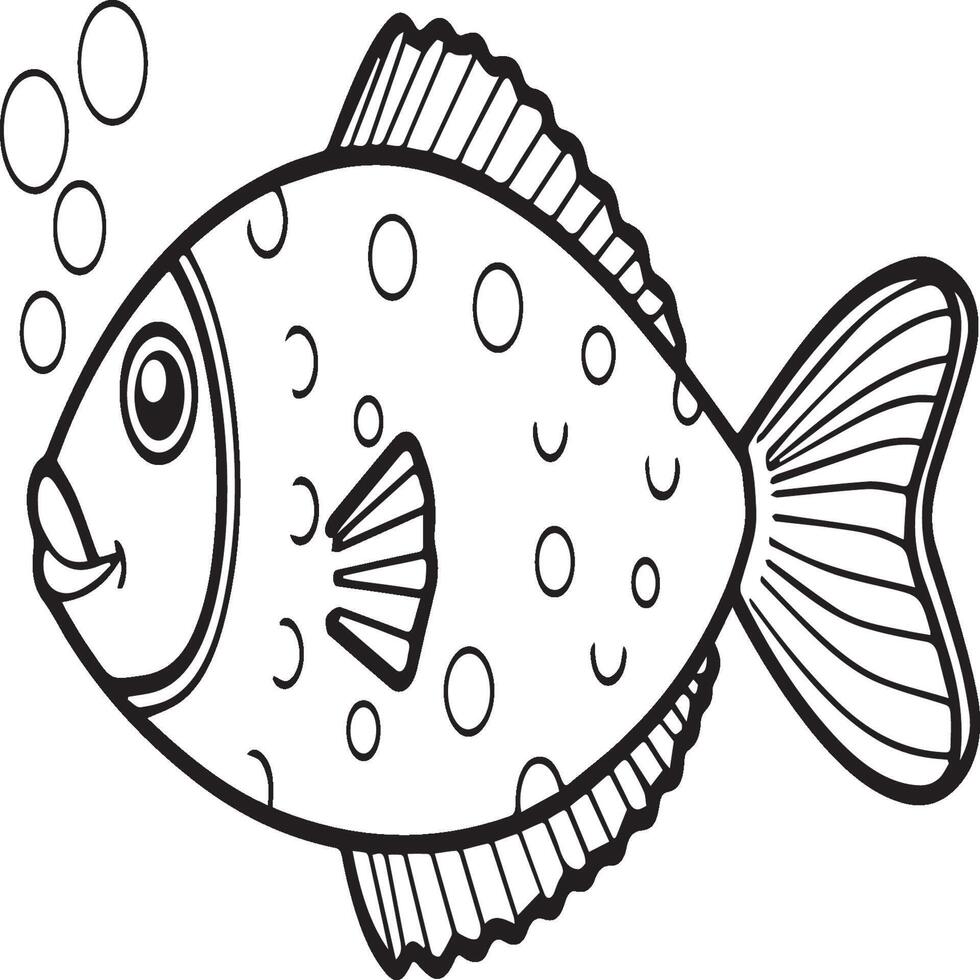 Fish coloring pages for coloring book. Fish outline pages. Fish outline vector