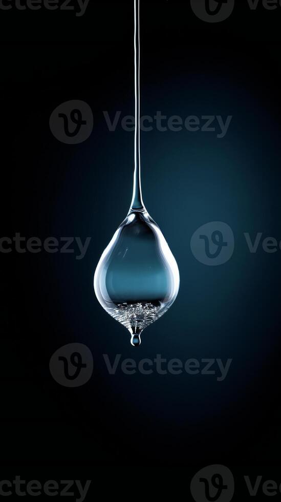 AI generated a drop of water hanging from a wire photo