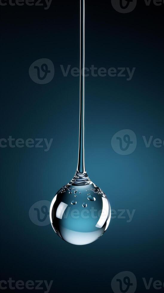 AI generated a drop of water hanging from a wire photo