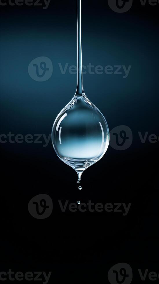 AI generated a drop of water hanging from a wire photo