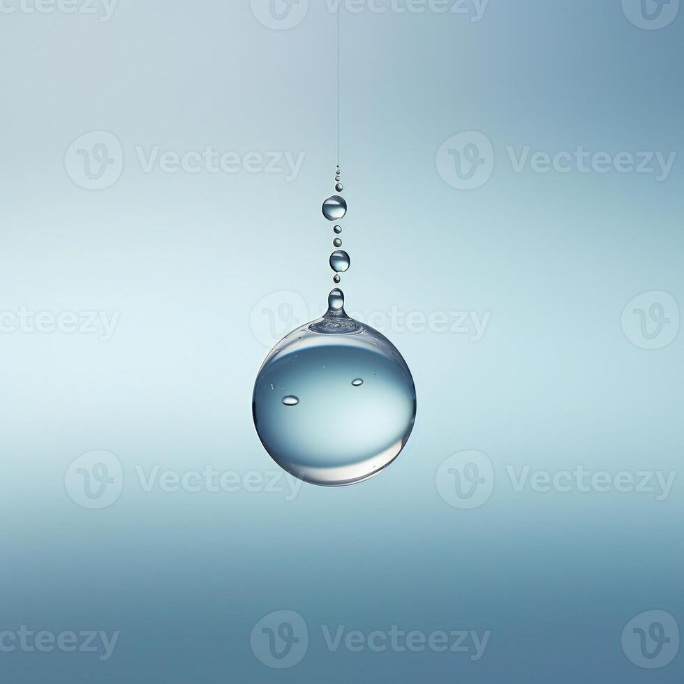 AI generated a drop of water hanging from a wire photo