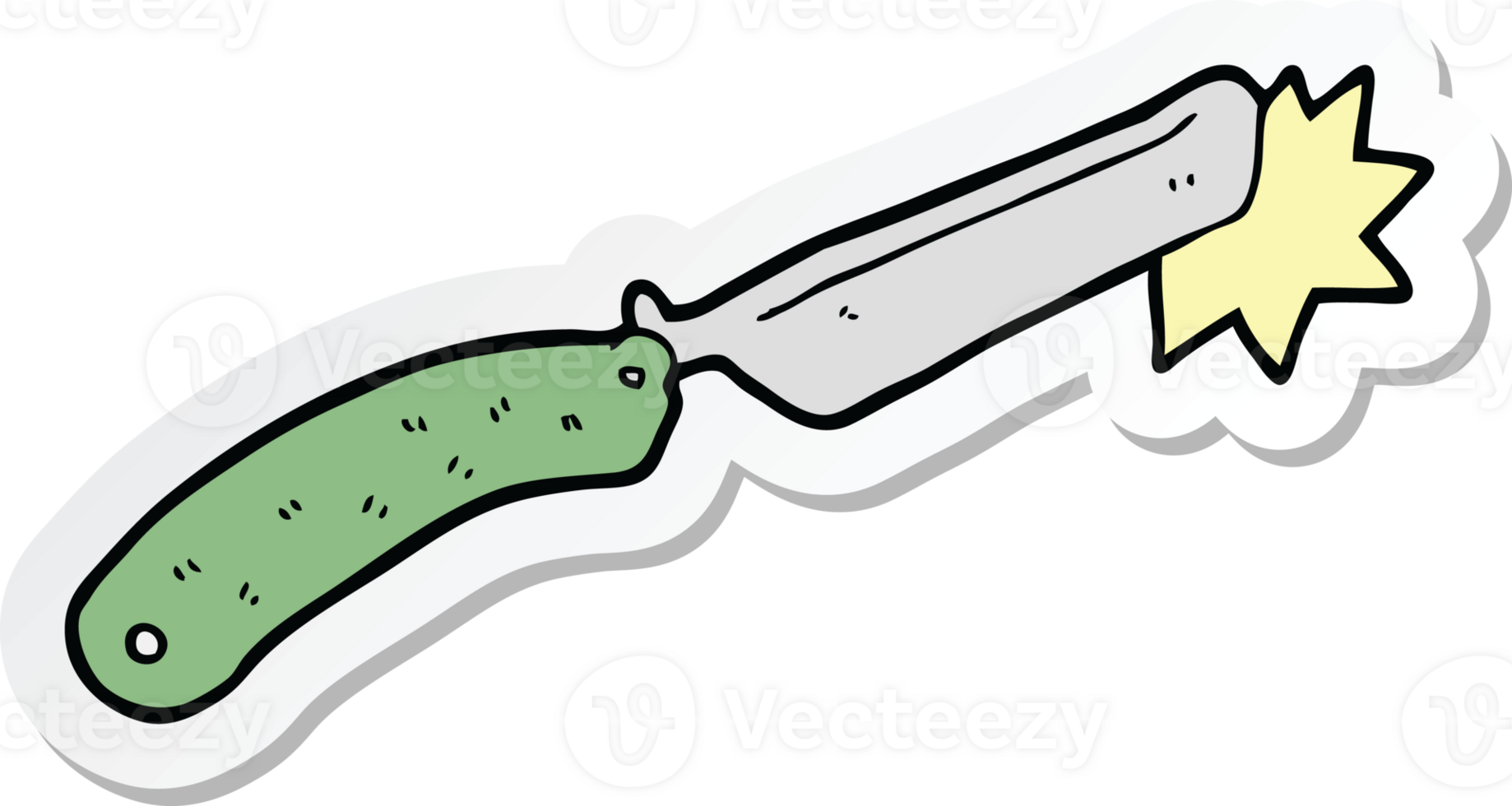 sticker of a cartoon sharp razor png