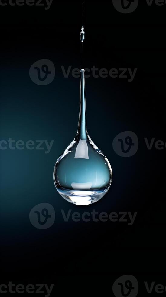 AI generated a drop of water hanging from a wire photo