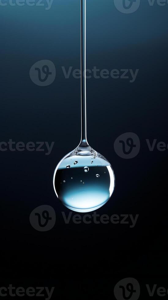 AI generated a drop of water hanging from a wire photo