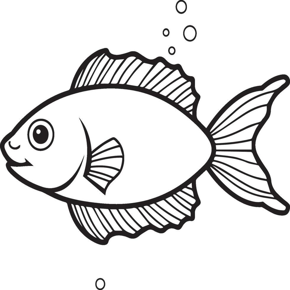 Fish coloring pages for coloring book. Fish outline pages. Fish outline vector