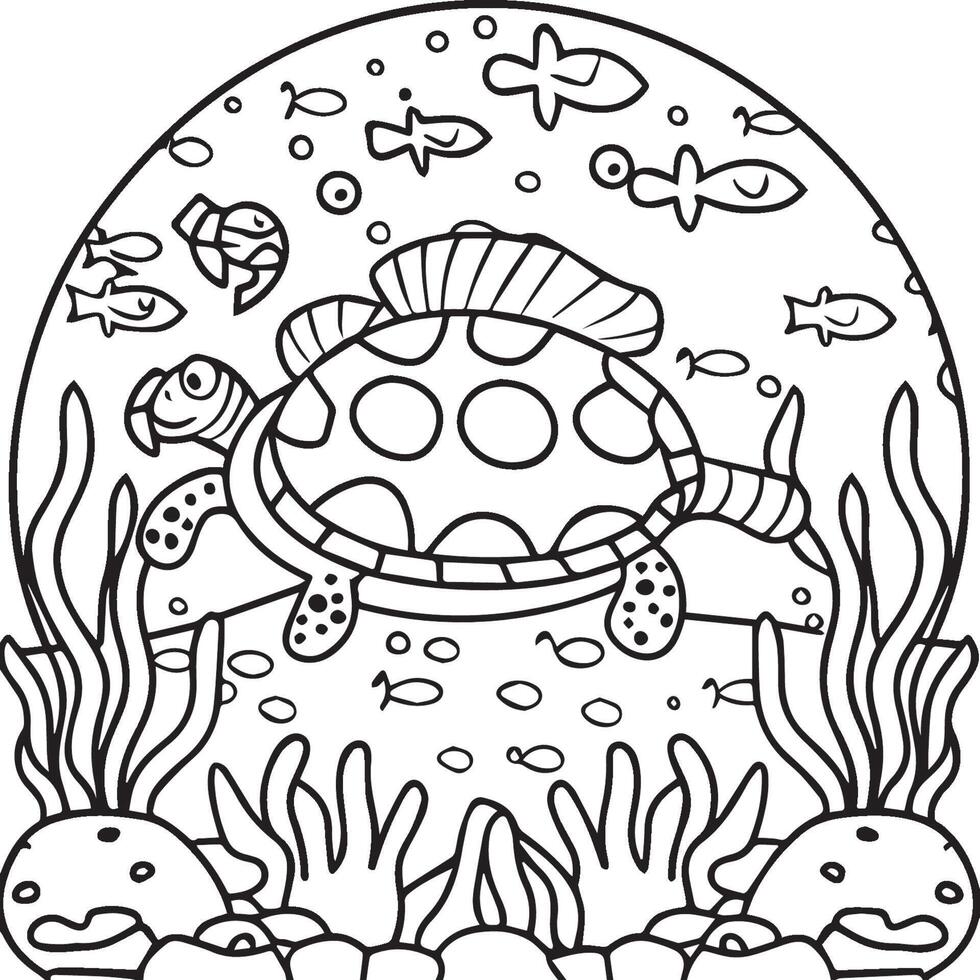 Oceano animales colorante paginas mar vida colorante paginas Oceano animal contorno imágenes Oceano animales vector contorno colorante paginas