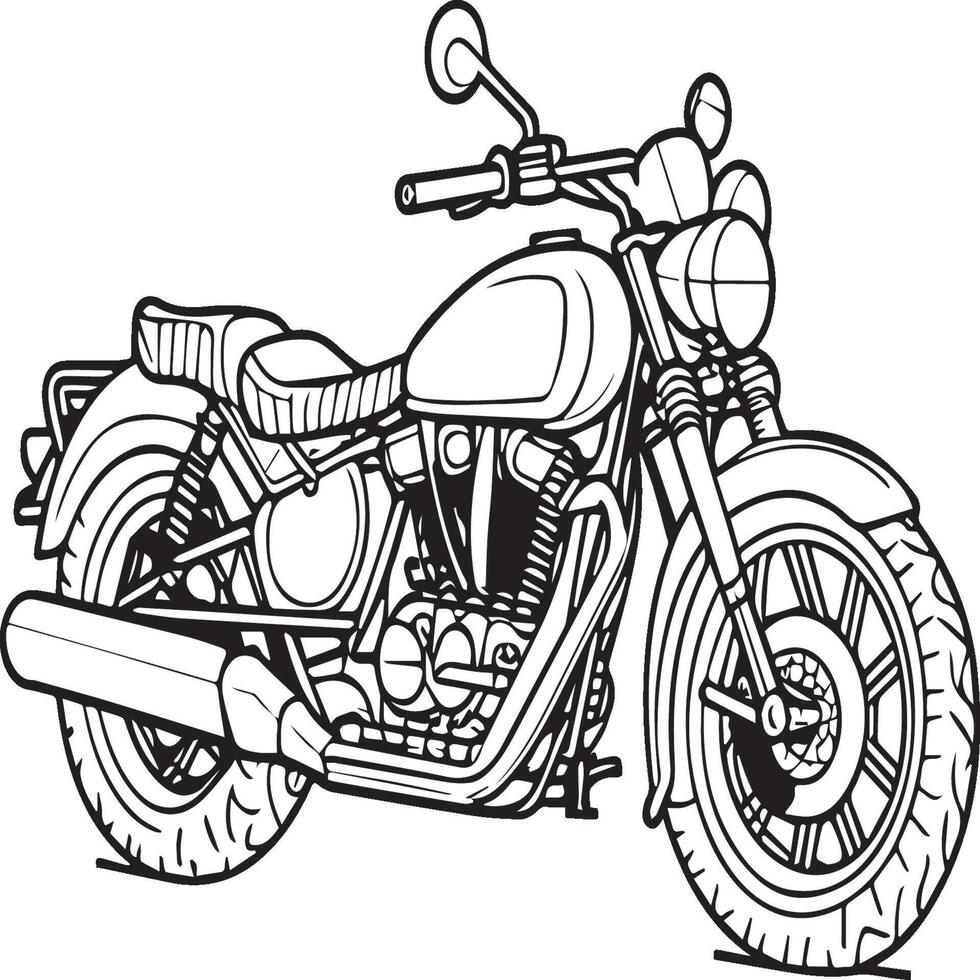 Motorcycle coloring pages. Motorcycle outline vector