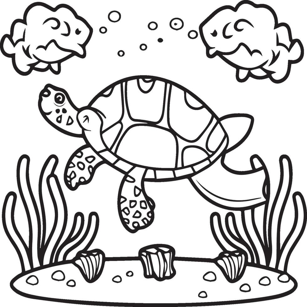 Ocean animals coloring pages. Sea life coloring pages. Ocean animal outline images. Ocean animals vector outline coloring pages