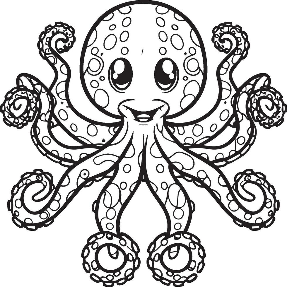 Ocean animals coloring pages. Sea life coloring pages. Ocean animal outline images. Ocean animals vector outline coloring pages