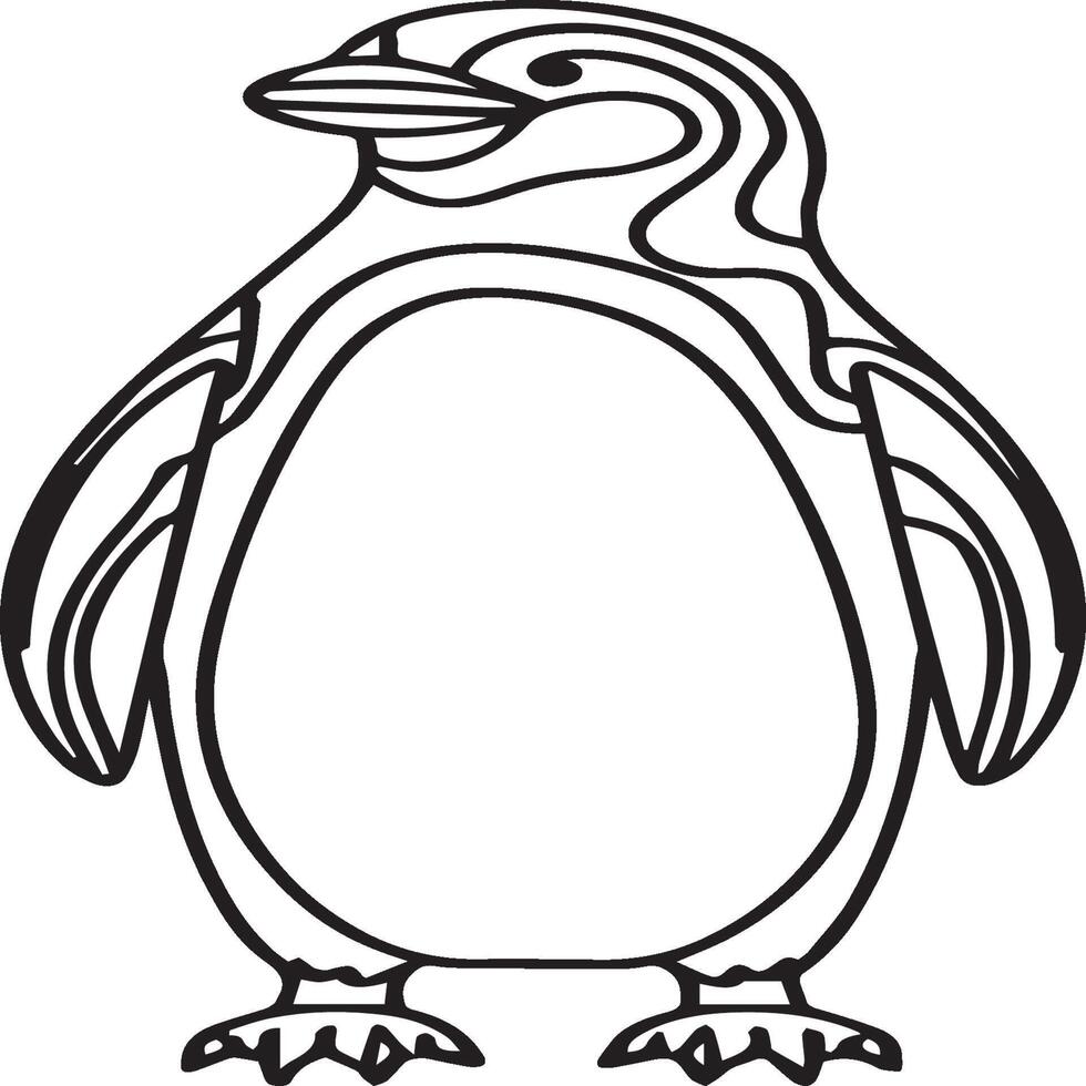 Penguins coloring pages. Penguins outline vector