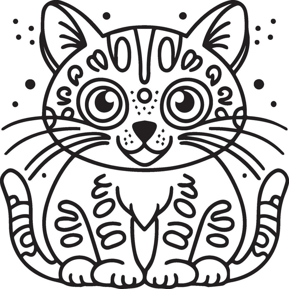 gatos colorante página. gato contorno vector imágenes linda diseño gato contorno vector