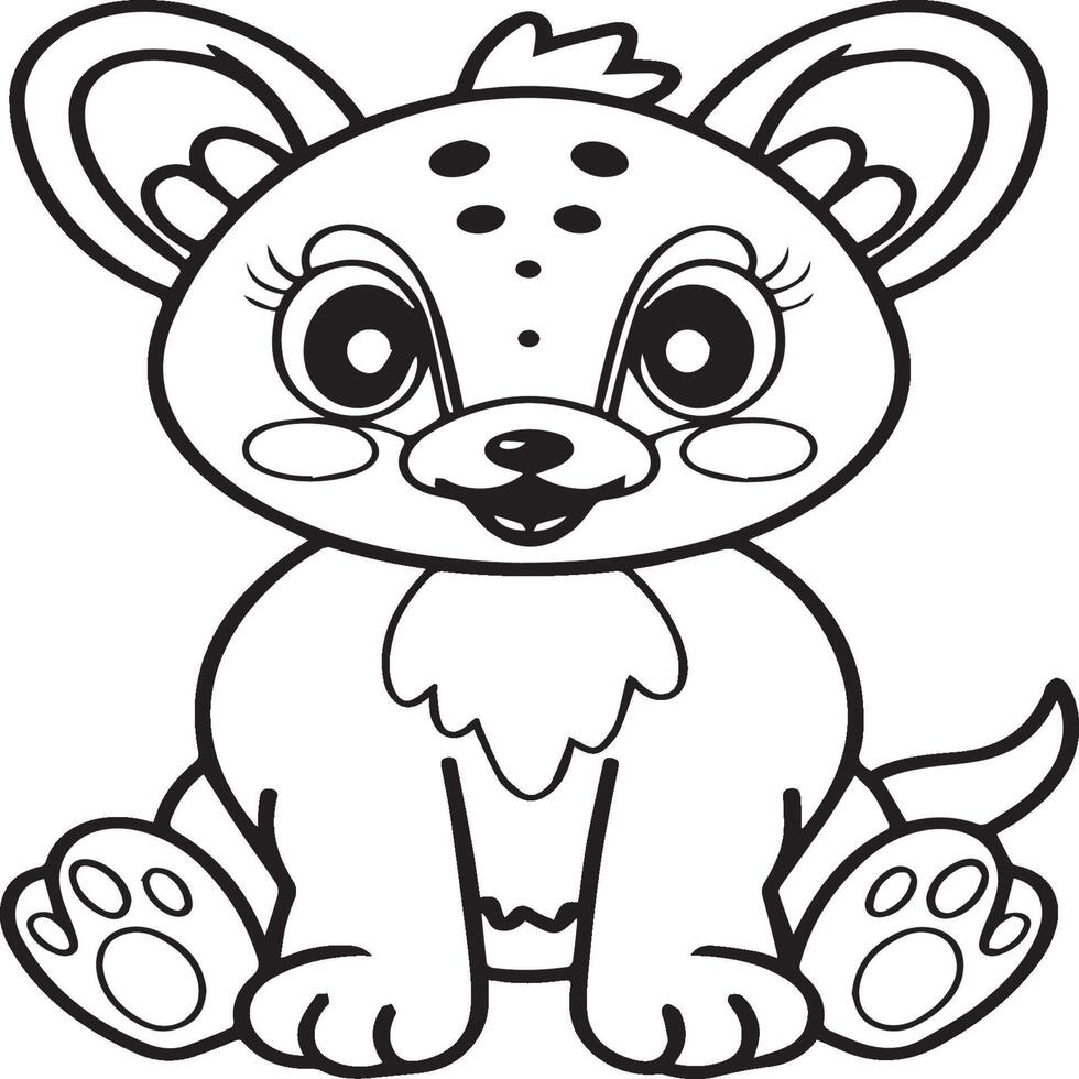 Baby animal coloring pages. Animal outline  vector  images. Cute design animal outline vector