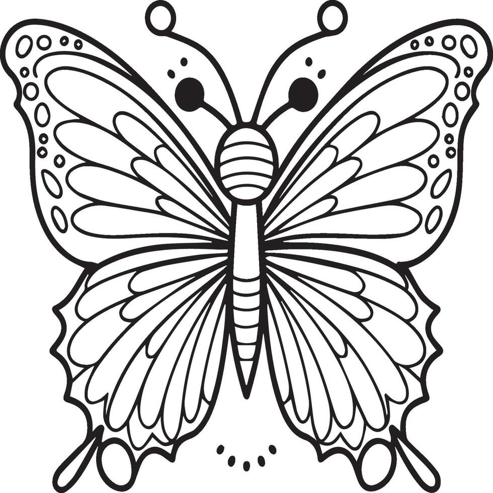 mariposas colorante página. mariposas contorno vector imagen. linda diseño mariposa contorno vector