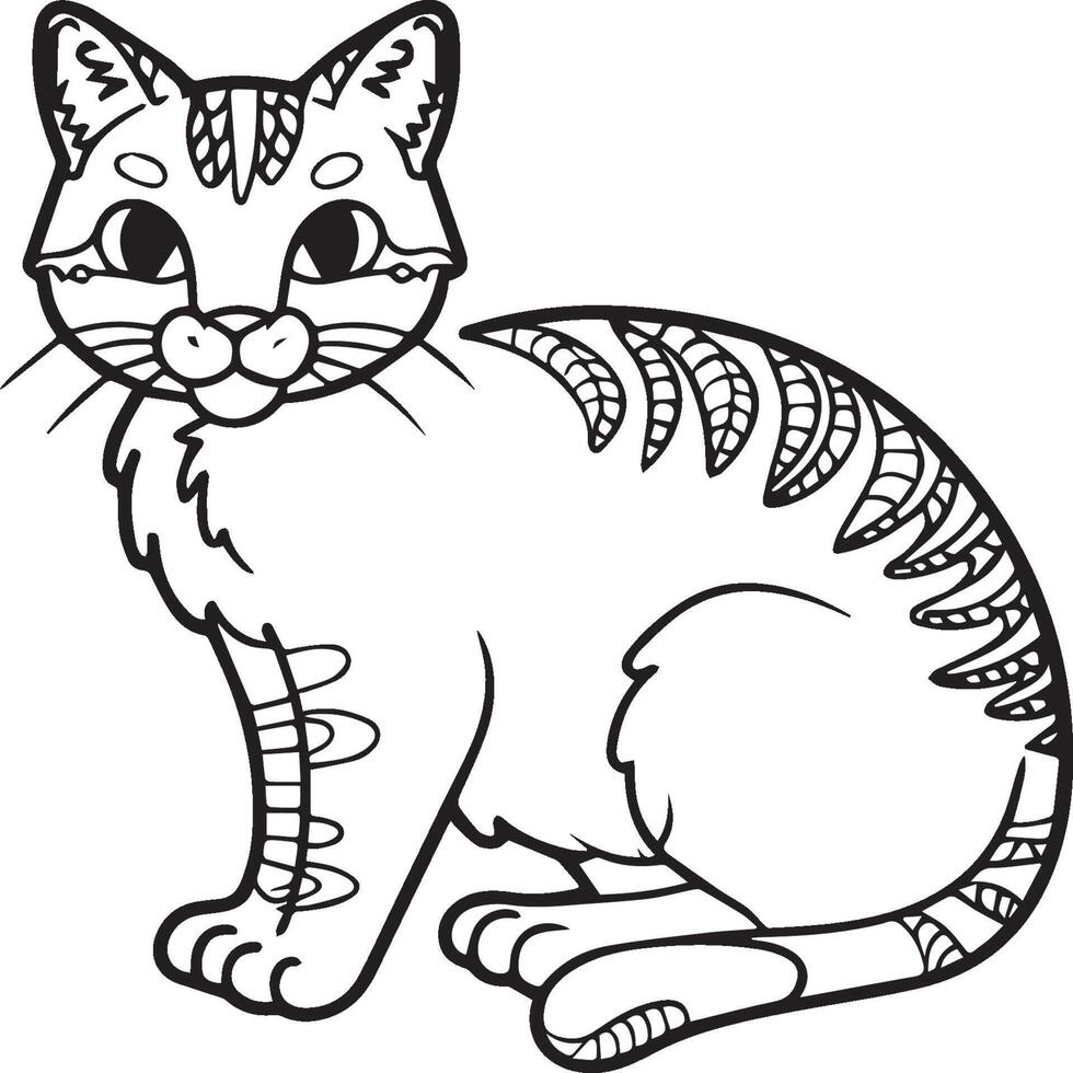 Cats coloring page. Cat outline vector images. Cute design cat outline vector