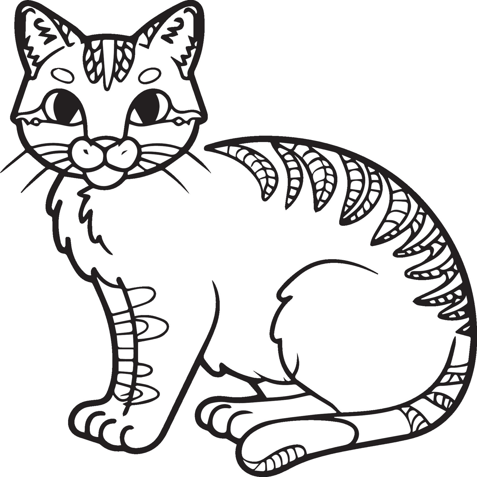 Cats coloring page Cat outline vector images Cute design cat outline