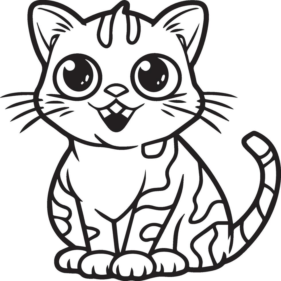 Cats coloring page. Cat outline vector images. Cute design cat outline vector