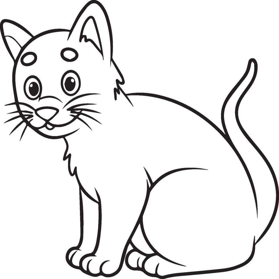 Cats coloring page. Cat outline vector images. Cute design cat outline vector