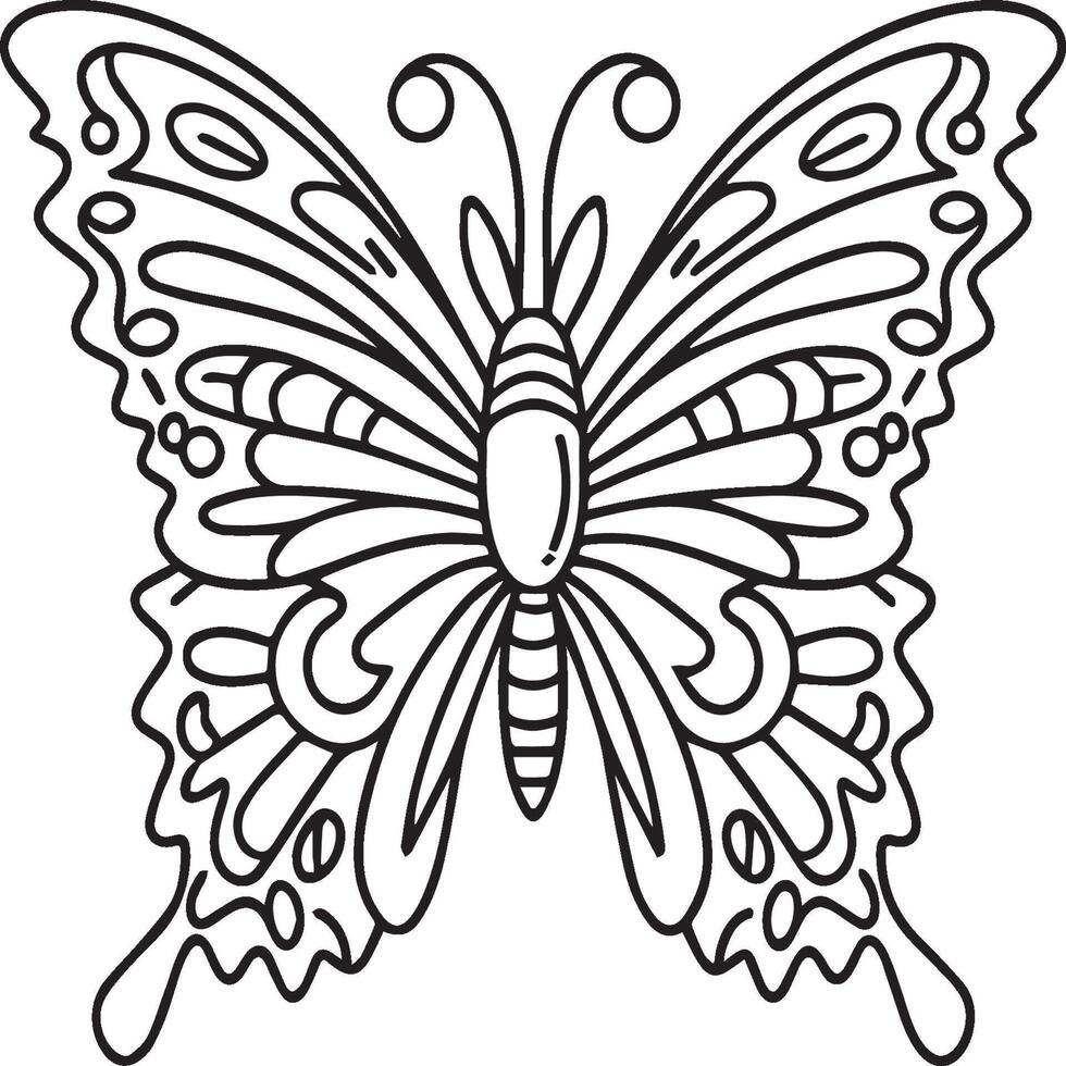 mariposas colorante página. mariposas contorno vector imagen. linda diseño mariposa contorno vector