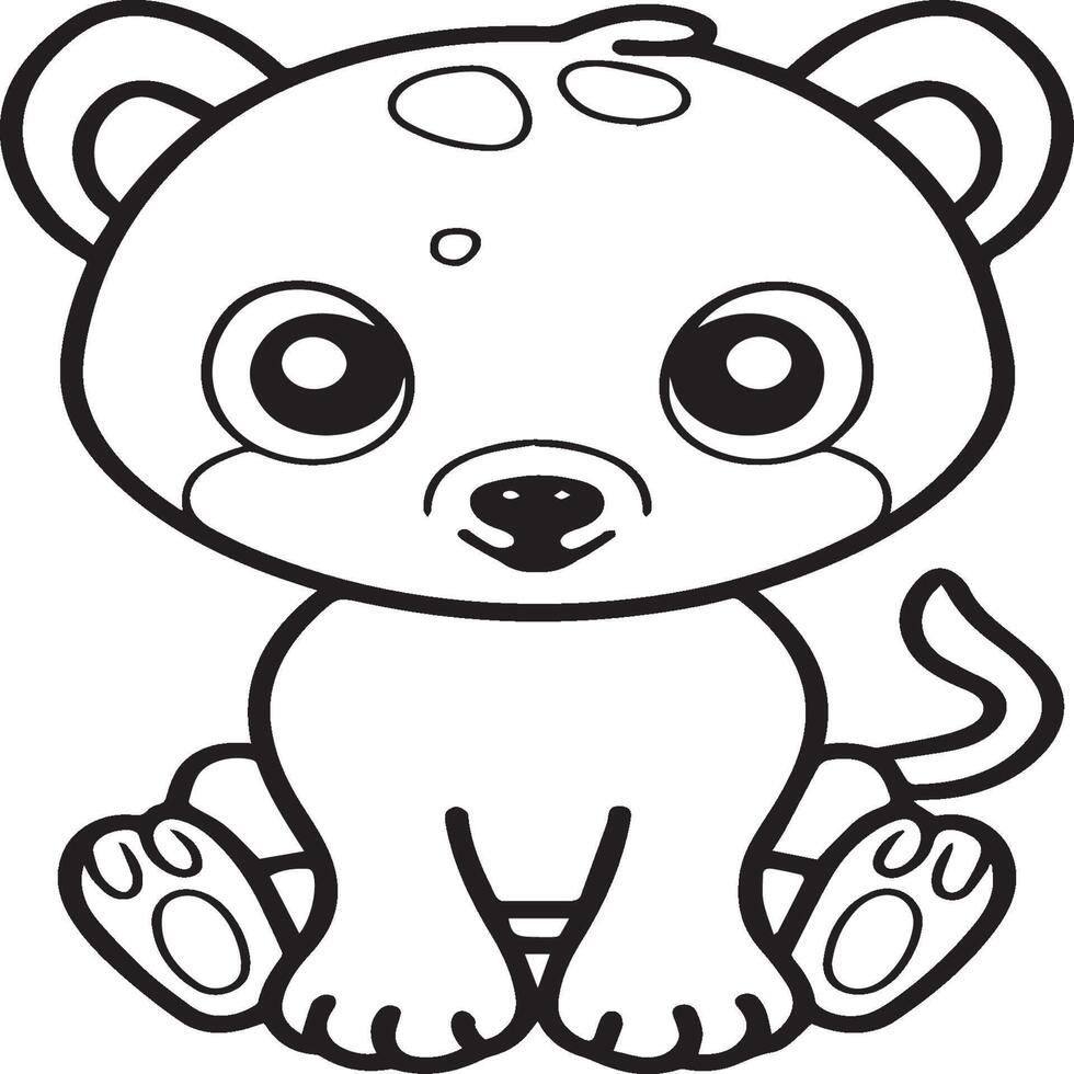 Baby animal coloring pages. Animal outline  vector  images. Cute design animal outline vector