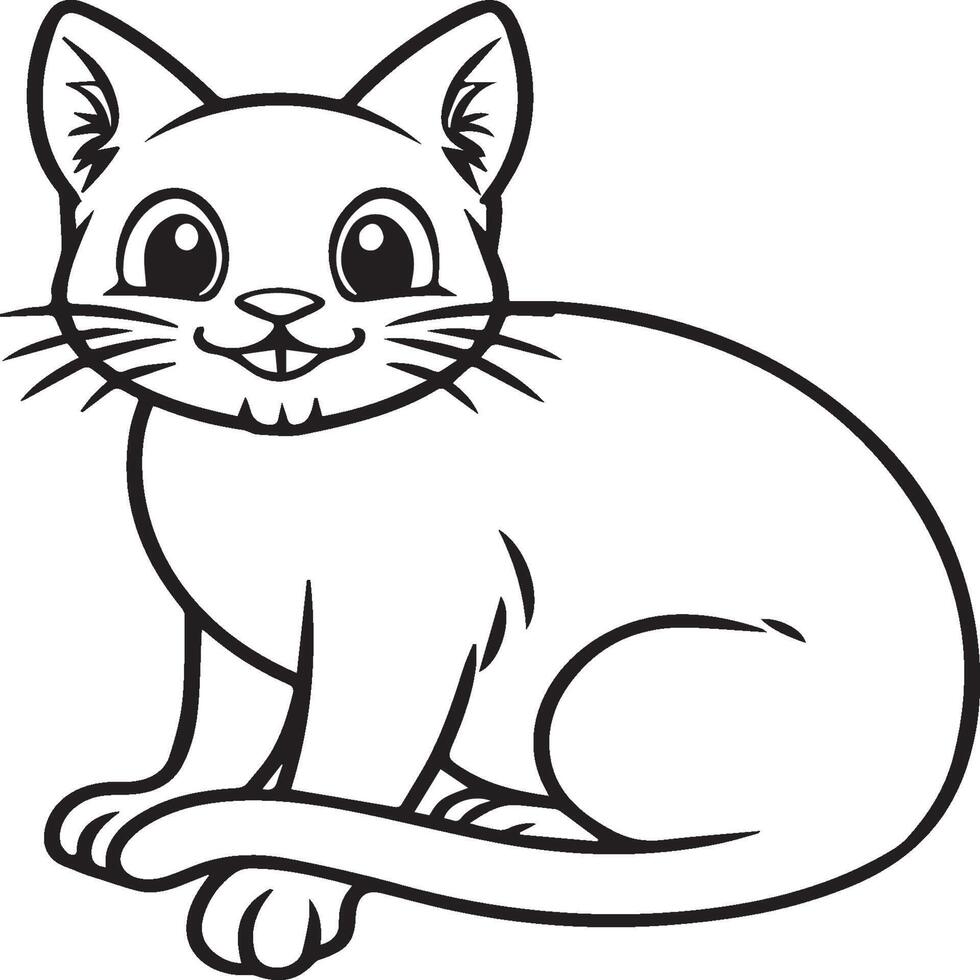 Cats coloring page. Cat outline vector images. Cute design cat outline vector
