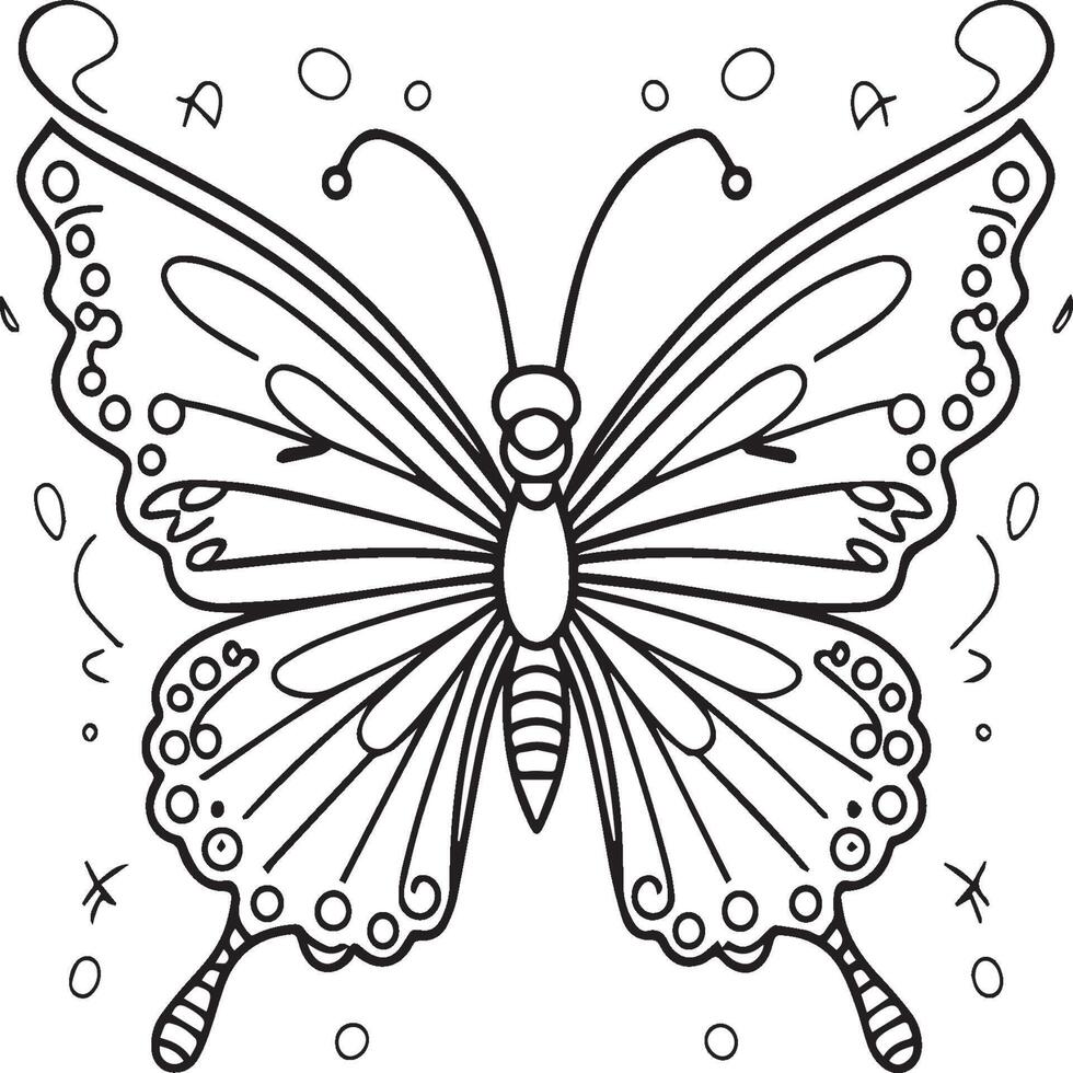 mariposas colorante página. mariposas contorno vector imagen. linda diseño mariposa contorno vector