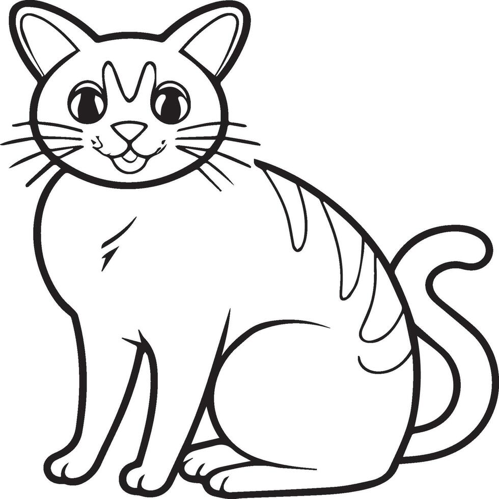 Cats coloring page. Cat outline vector images. Cute design cat outline vector