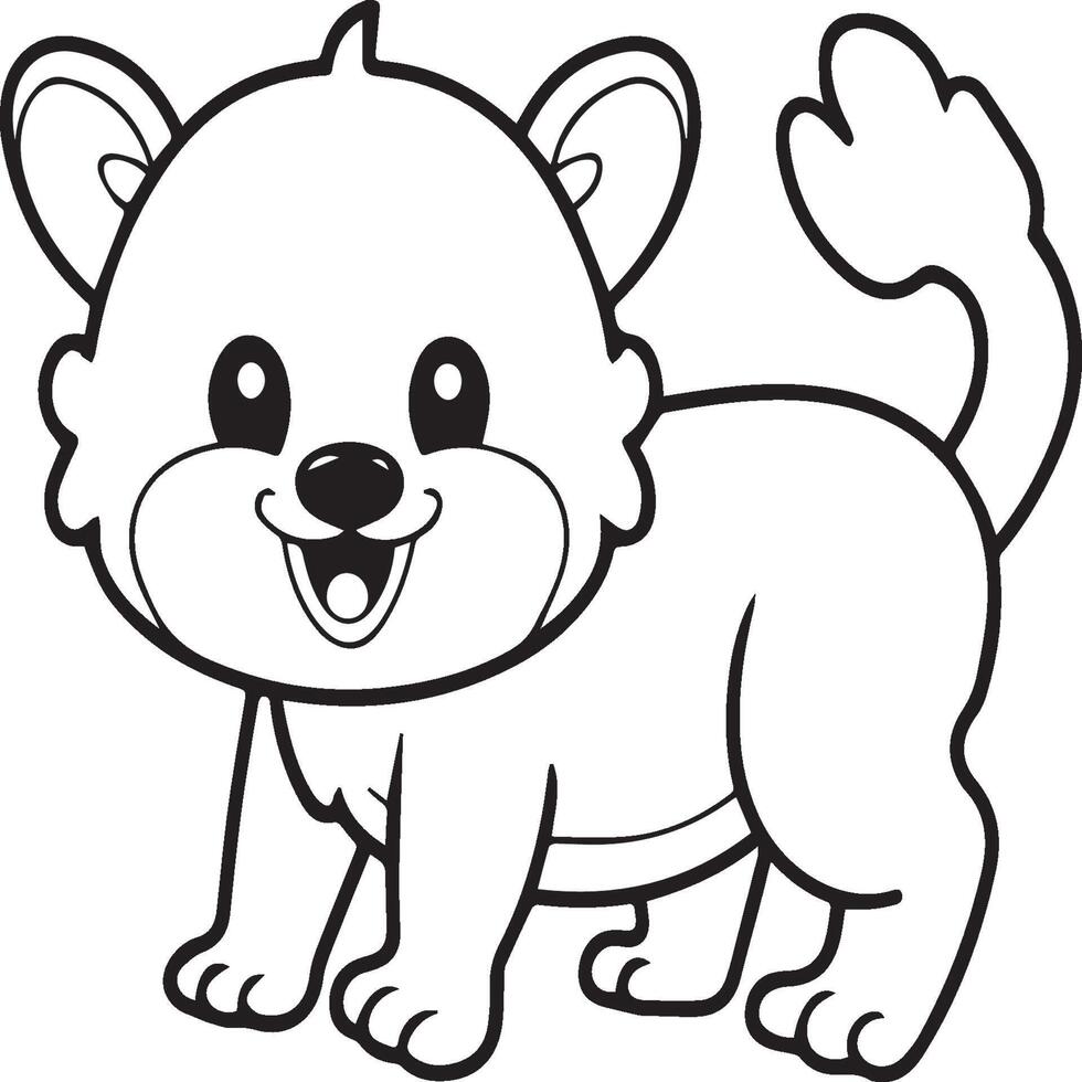 Baby animal coloring pages. Animal outline  vector  images. Cute design animal outline vector