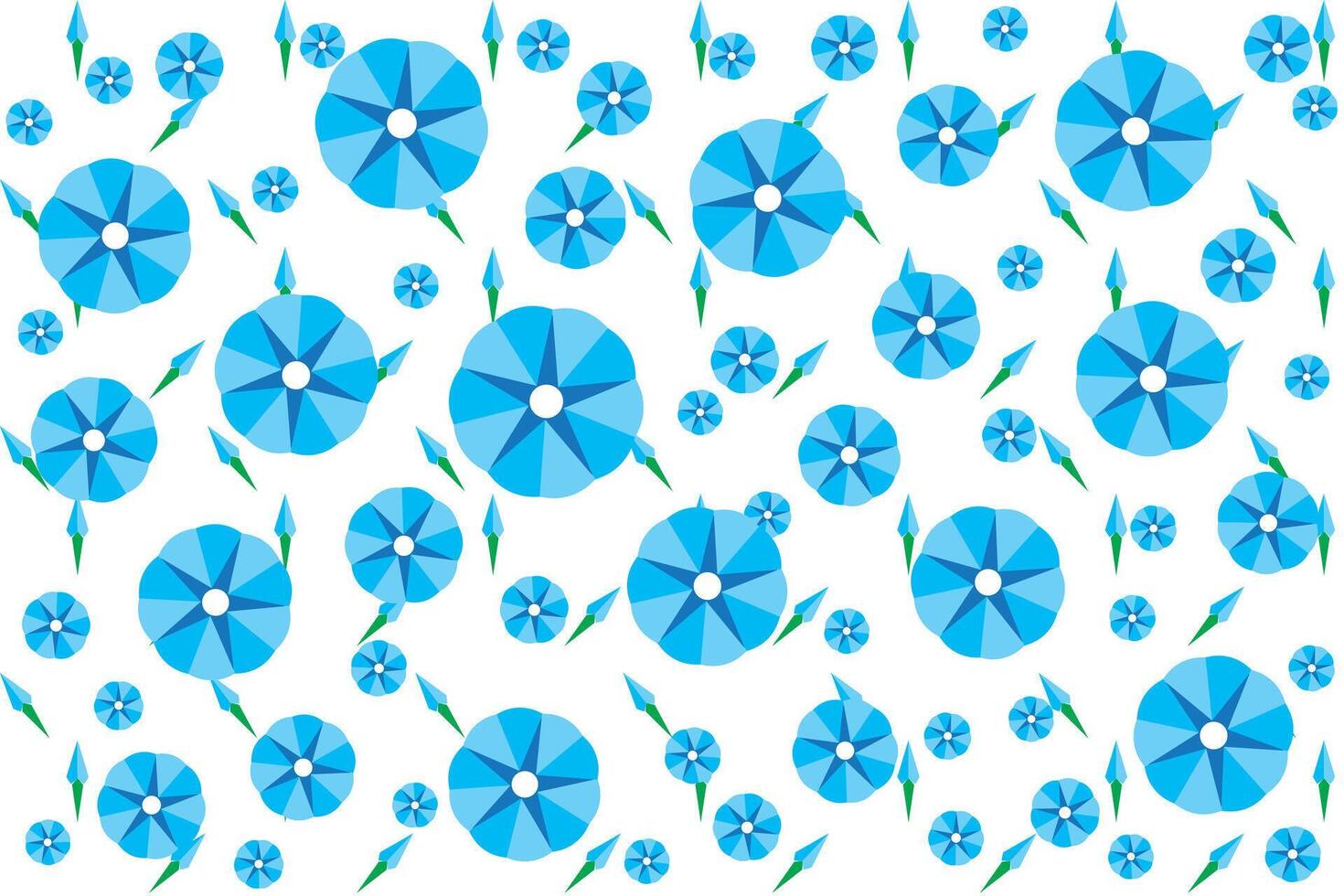 Illustration, Abstract of blue flower on white background. vector